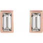 Straight Baguette Bezel-Set Stud Earrings