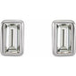 Straight Baguette Bezel-Set Stud Earrings