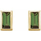 Straight Baguette Bezel-Set Stud Earrings