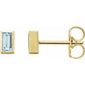 Straight Baguette Bezel-Set Stud Earrings