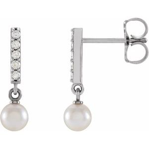 Pearl Bar Earrings