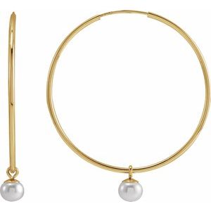 Pearl Huggie Hoop Earrings