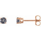 Round 4-Prong Lightweight Stud Earrings 14K Rose