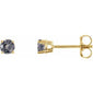 Round 4-Prong Lightweight Stud Earrings 14K Yellow