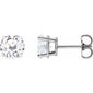 Round 4-Prong Lightweight Stud Earrings 14K White