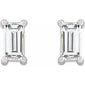 Straight Baguette 4-Prong Stud Earrings