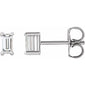 Straight Baguette 4-Prong Stud Earrings