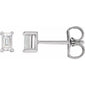 Straight Baguette 4-Prong Stud Earrings