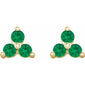 Three-Stone Cluster Earrings