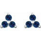 Three-Stone Cluster Earrings