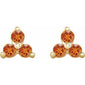 Three-Stone Cluster Earrings