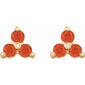 Three-Stone Cluster Earrings