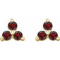 Three-Stone Cluster Earrings