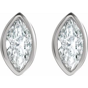 Marquise Bezel-Set Stud Earrings