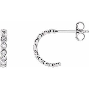 Bezel-Set Huggie Earrings