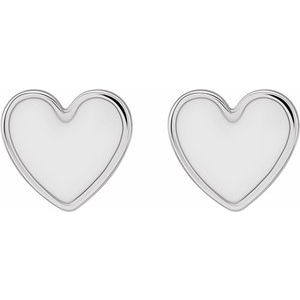 Enamel Heart Earrings