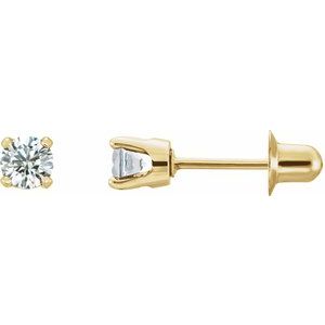 Round 4-Prong Stud Earrings