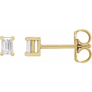 Straight Baguette 4-Prong Stud Earrings