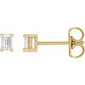 Straight Baguette 4-Prong Stud Earrings