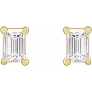 Straight Baguette 4-Prong Stud Earrings