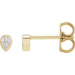 Pear Micro Bezel-Set Stud Earrings