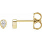 Pear Micro Bezel-Set Stud Earrings