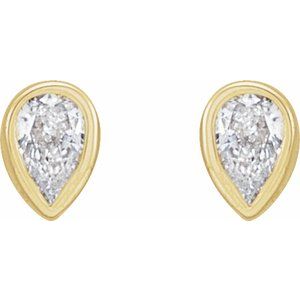 Pear Micro Bezel-Set Stud Earrings