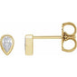 Pear Micro Bezel-Set Stud Earrings 1/10 CT