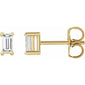 Straight Baguette 4-Prong Stud Earrings