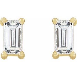 Straight Baguette 4-Prong Stud Earrings