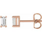 Straight Baguette 4-Prong Stud Earrings