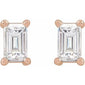 Straight Baguette 4-Prong Stud Earrings