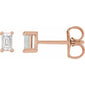 Straight Baguette 4-Prong Stud Earrings