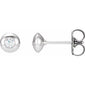 Round Bezel-Set Stud Earrings 1/8 CTW