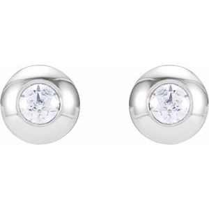 Round Bezel-Set Stud Earrings