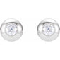 Round Bezel-Set Stud Earrings