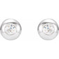 Round Bezel-Set Stud Earrings