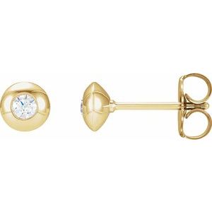 Round Bezel-Set Stud Earrings