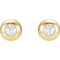 Round Bezel-Set Stud Earrings