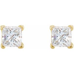 Square 4-Prong V-End Scroll Setting® Stud Earrings