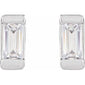 Straight Baguette Channel-Set Lab-Grown Diamond Stud Earrings