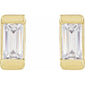 Straight Baguette Channel-Set Lab-Grown Diamond Stud Earrings