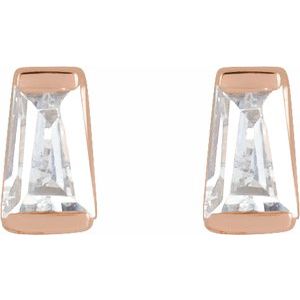 Tapered Baguette Channel-Set Stud Earrings